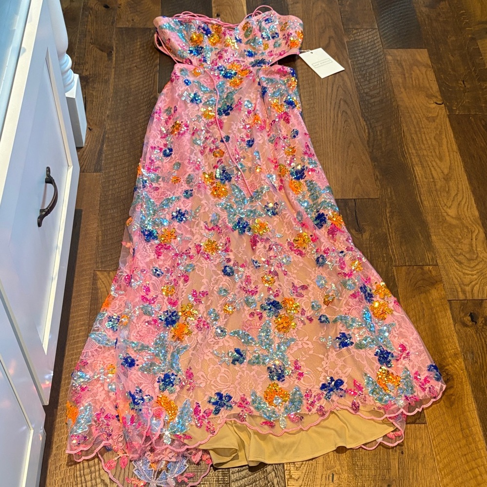 Mac Duggal Multicolor Floral Formal Dress